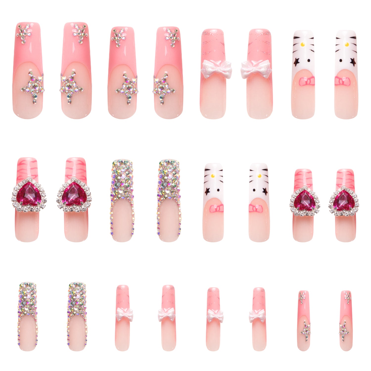 Rocking Heartbeat Handmade Nails 24pcs H257