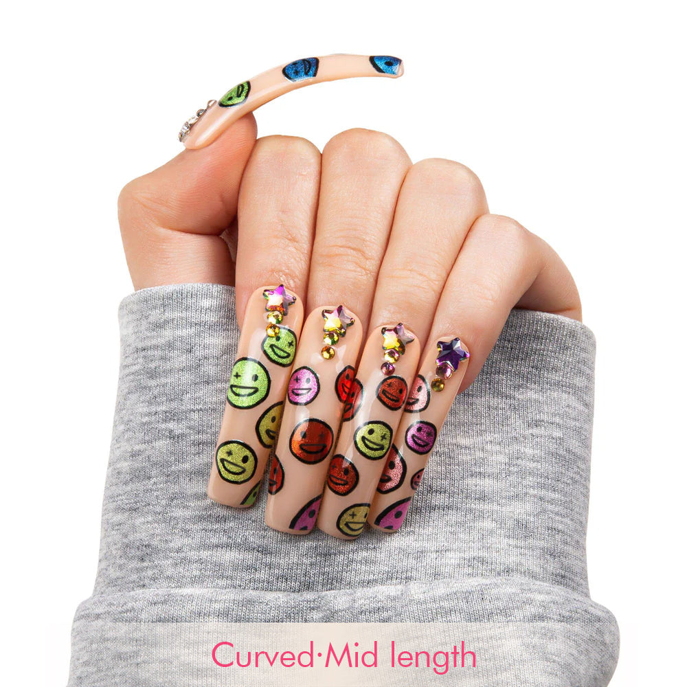 Galactic Smiley Handmade Nails H260