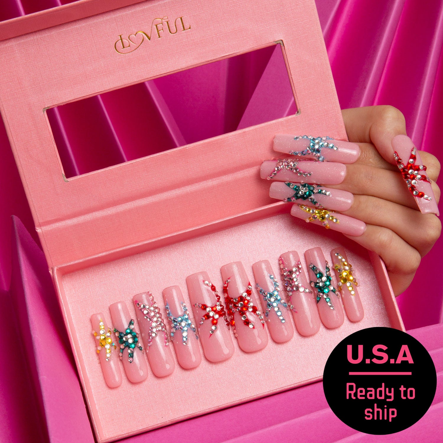 Starshine Handmade Square Nails H261 RTS
