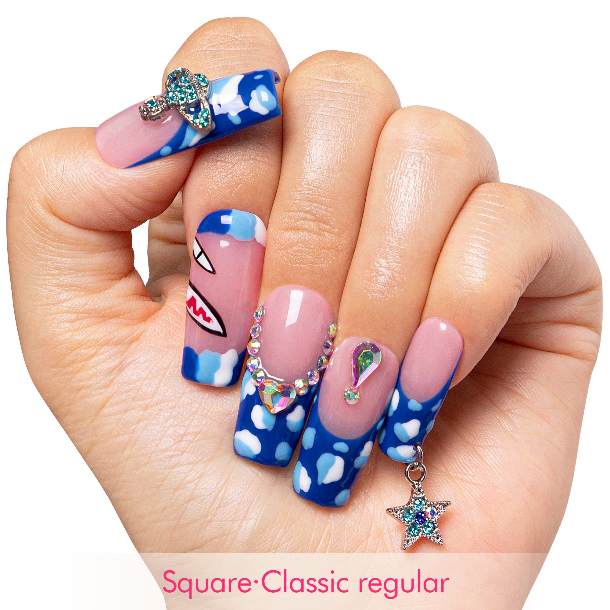 Royal Blue Sky Handmade Nails H262