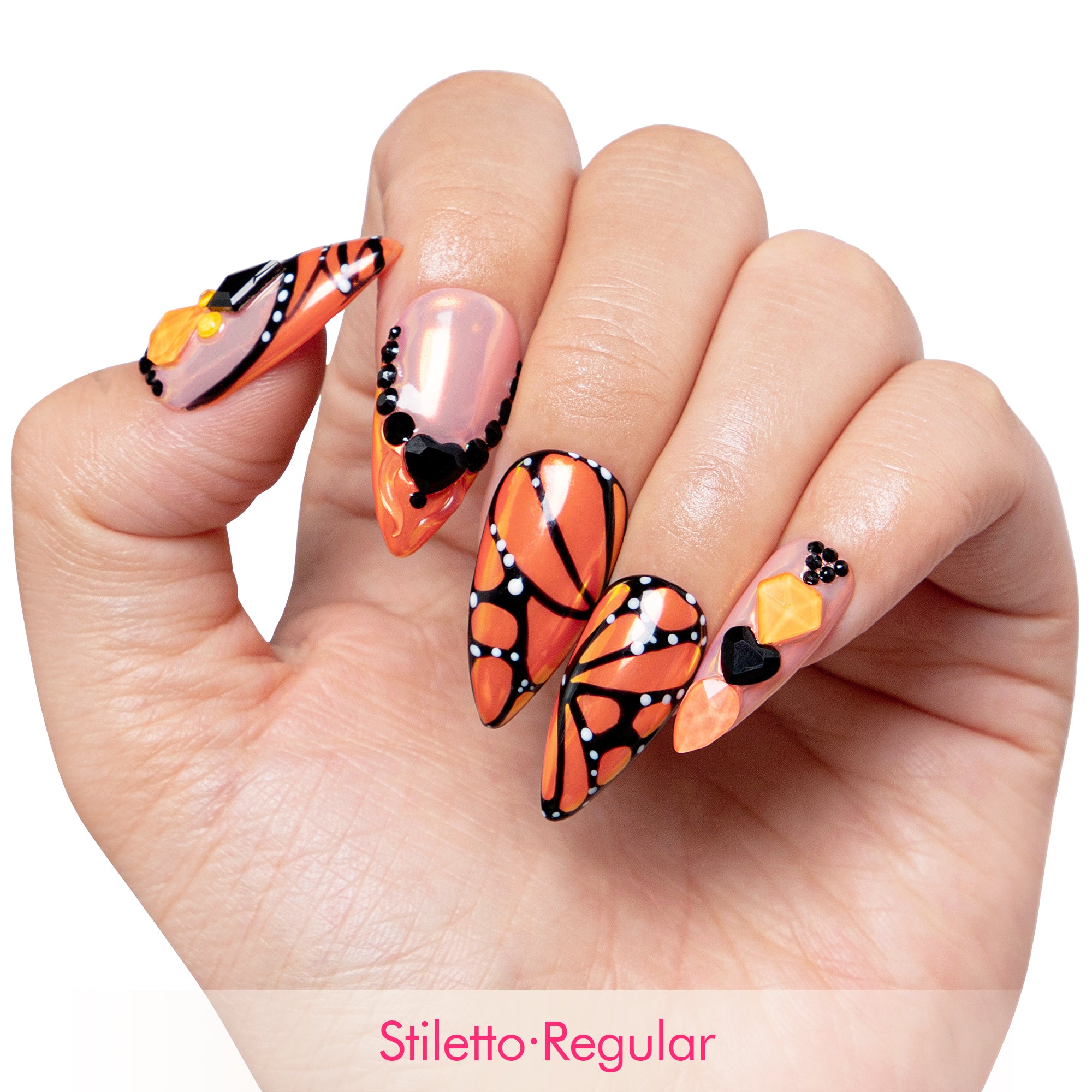 Orange Melody Handmade Nails H263