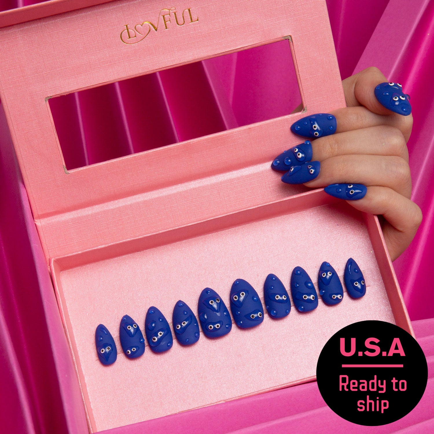 Dancing Rain Handmade Almond Nails H279 RTS