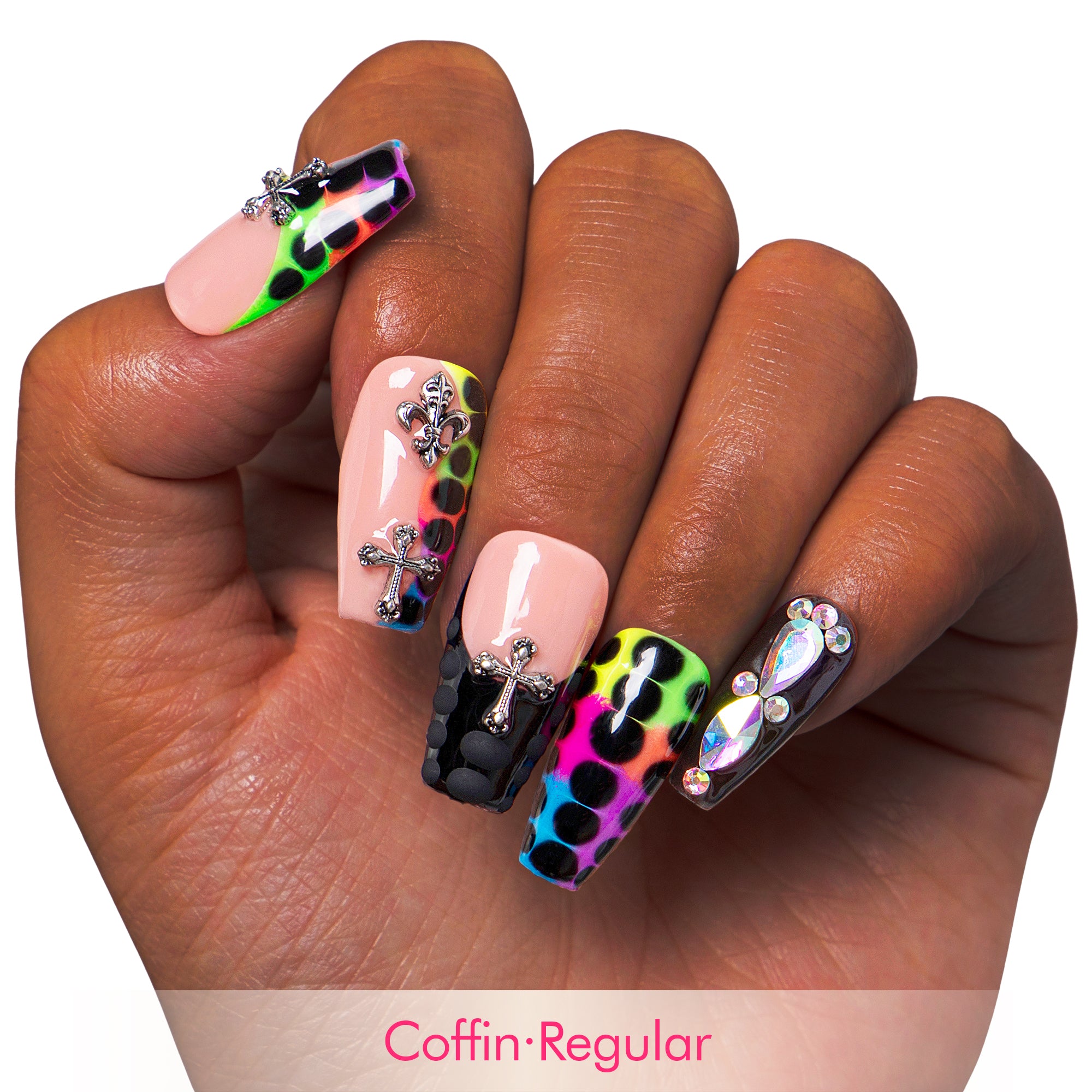 Young Forever Black Handmade Nails H28