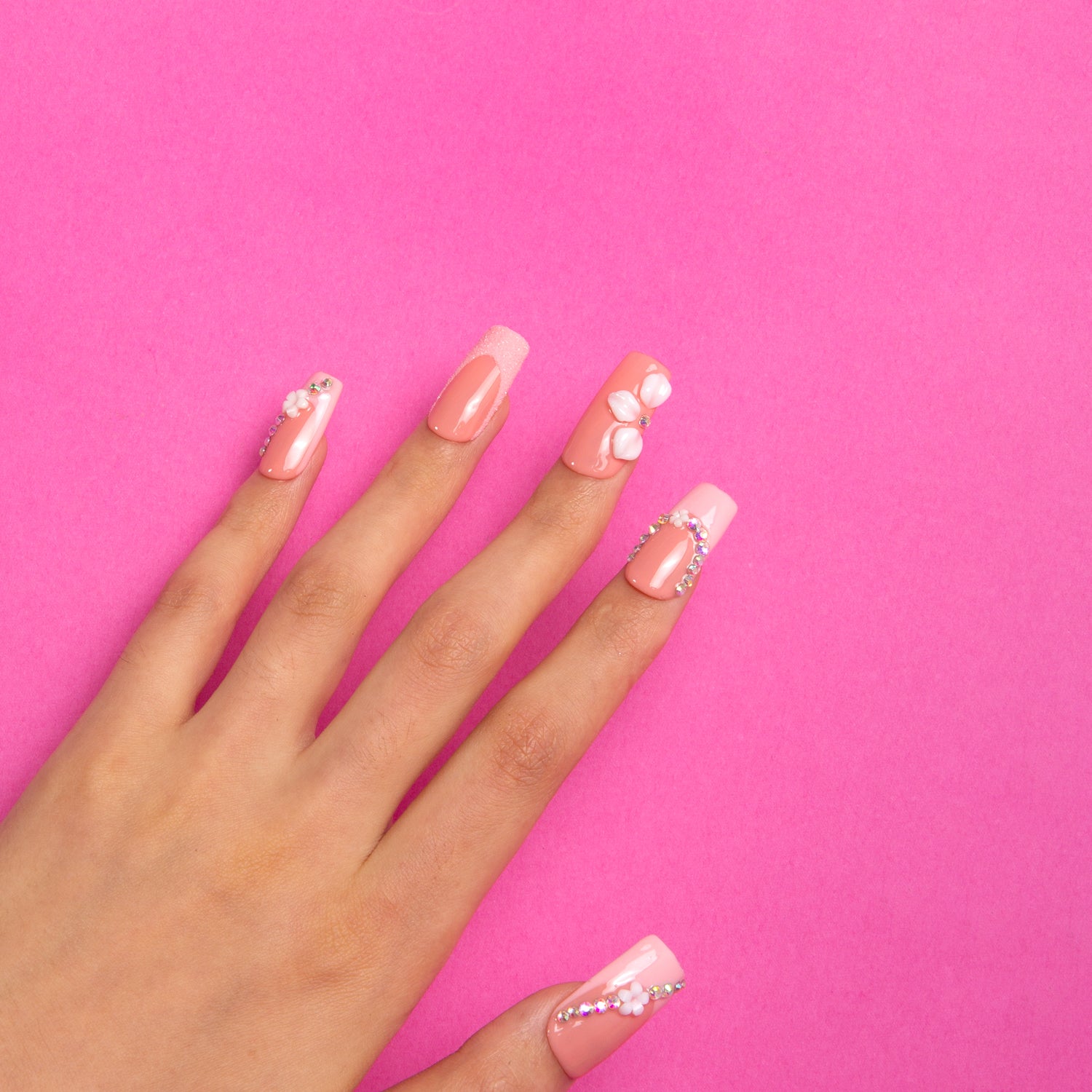 Pink Lady Handmade Square Nails H281 RTS