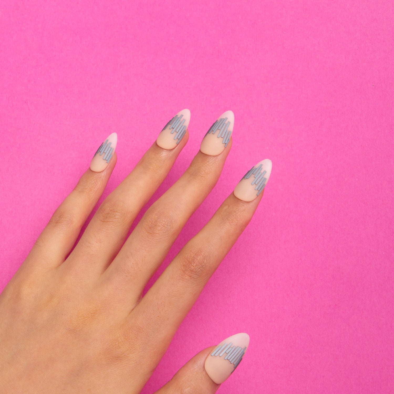 Rhythm Field Reflective Strip Handmade Almond Nails H288 RTS
