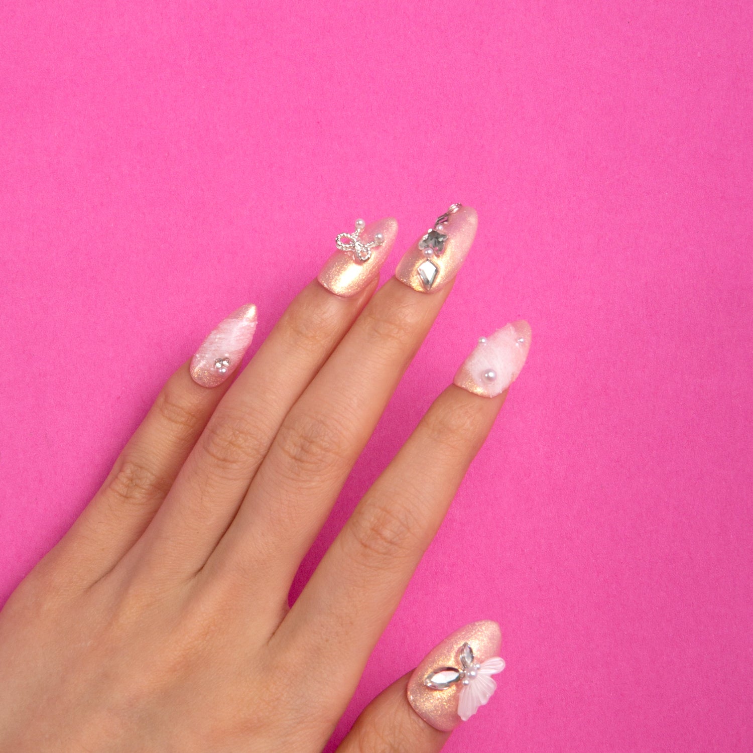 Sweet Swing Handmade Almond Nails H295 RTS