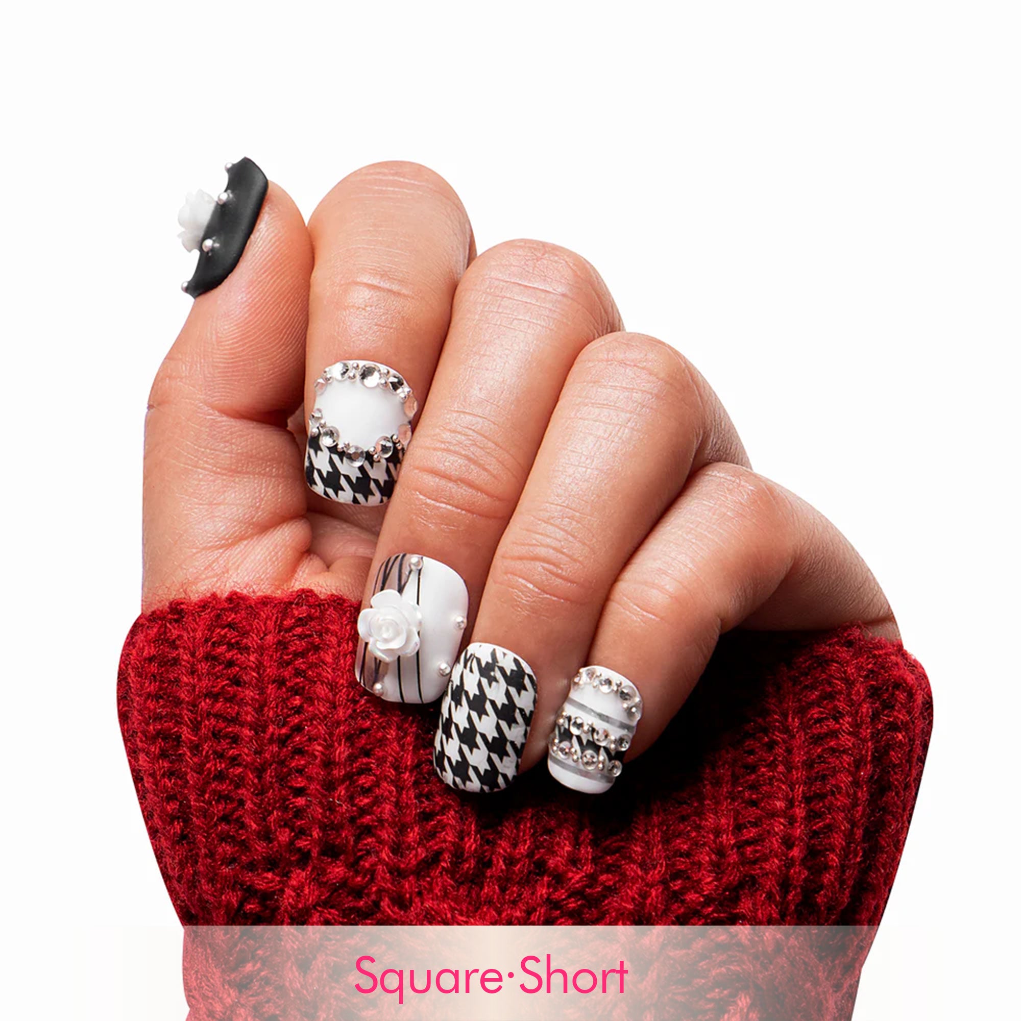 Houndstooth Handmade Nails H30