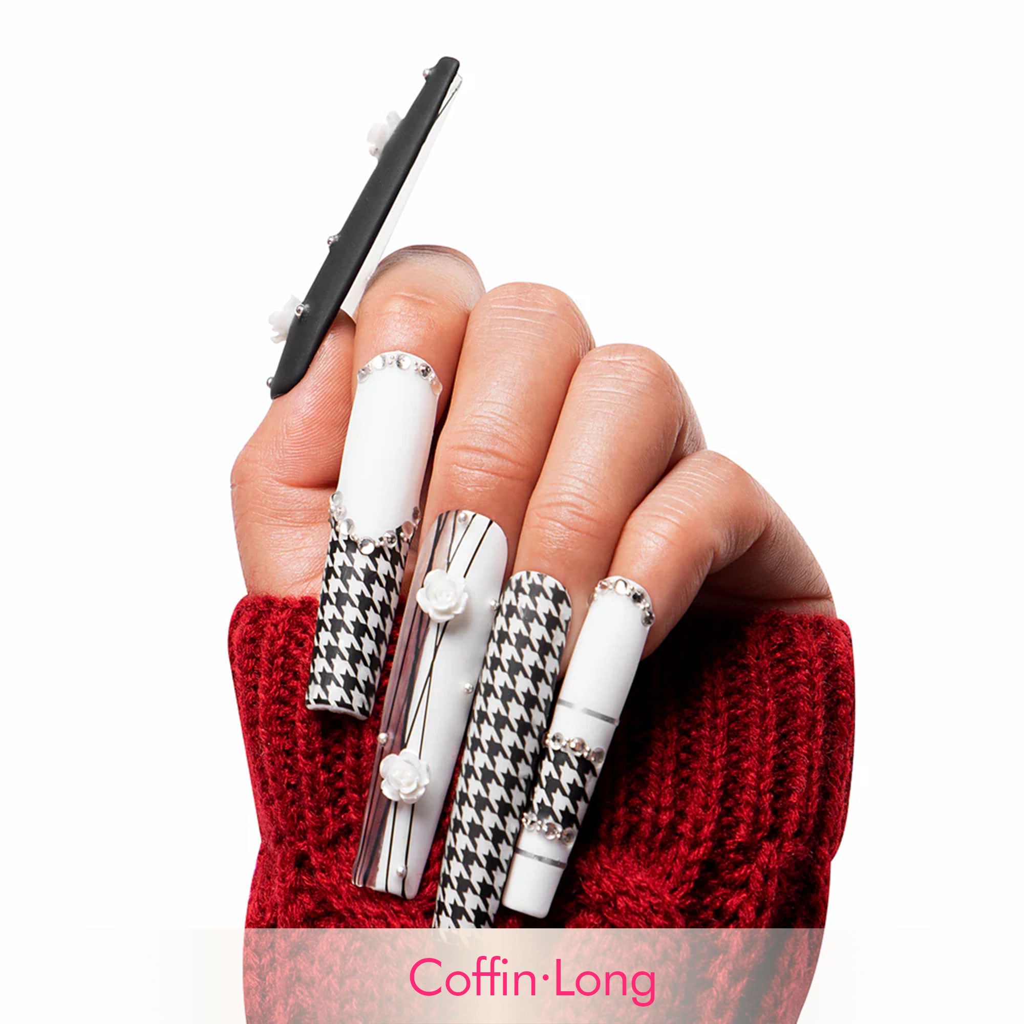 Houndstooth Handmade Nails H30