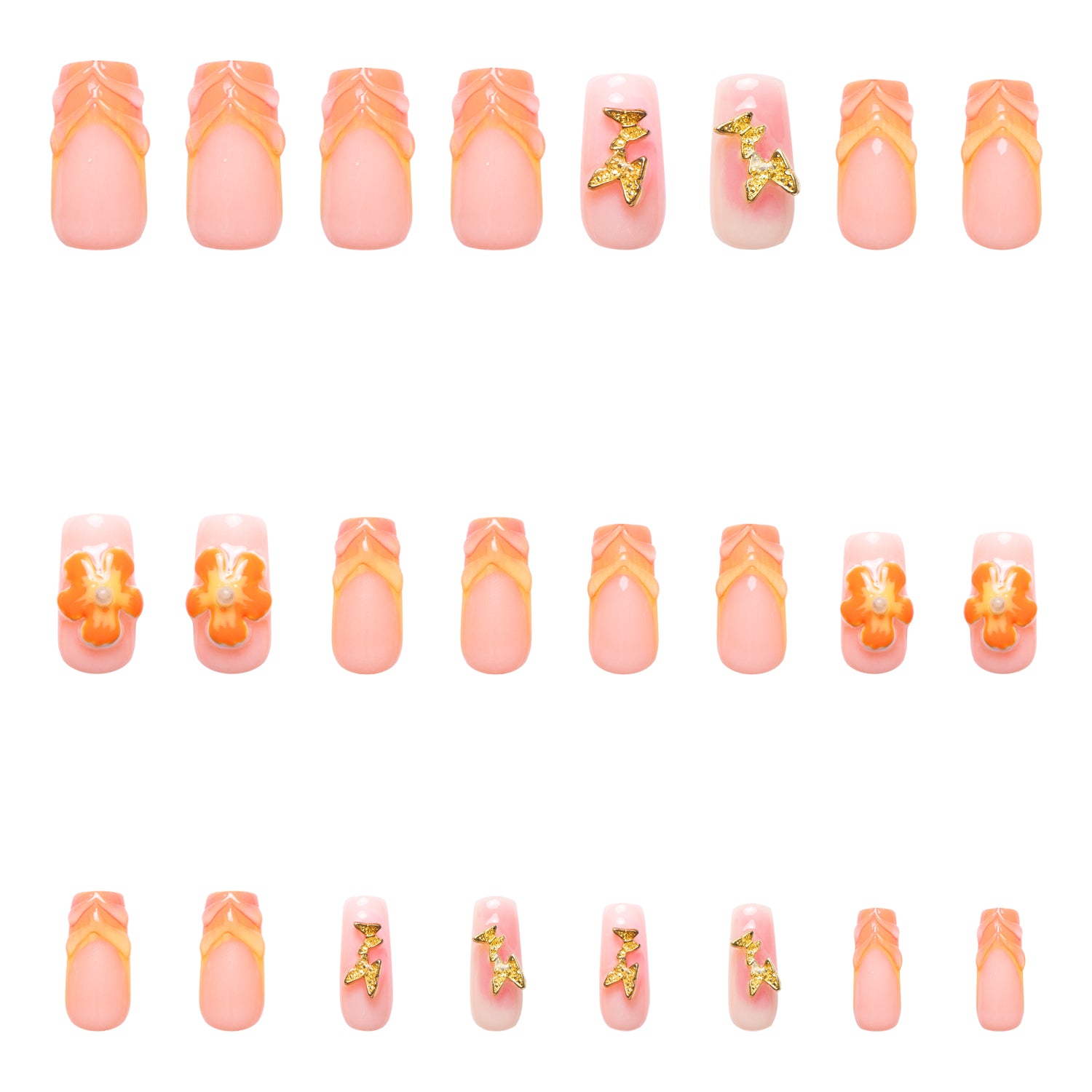 Tropical Fantasy Handmade Nails 24pcs H310