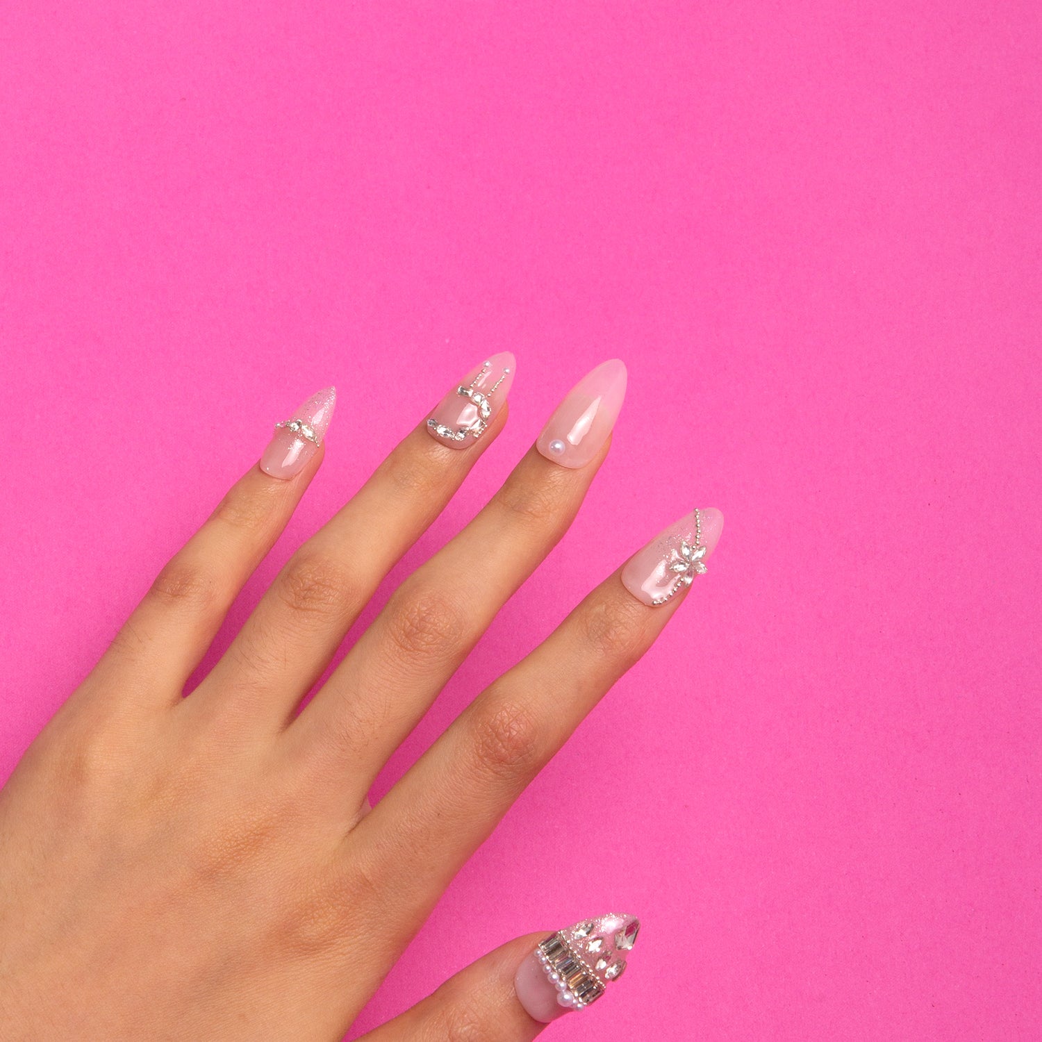 Chandelier Handmade Almond Nails H311 RTS
