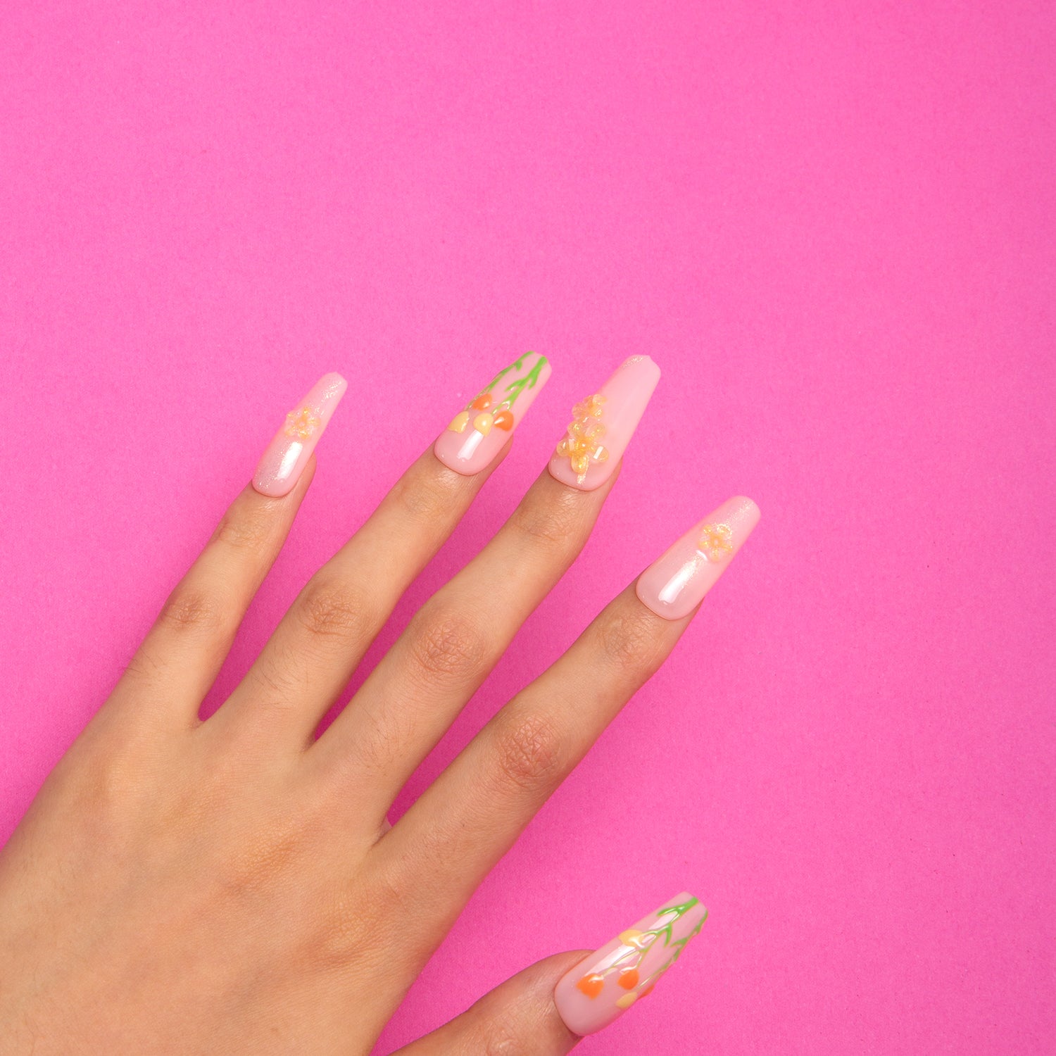 Flower Refresher Handmade Coffin Nails H313 RTS