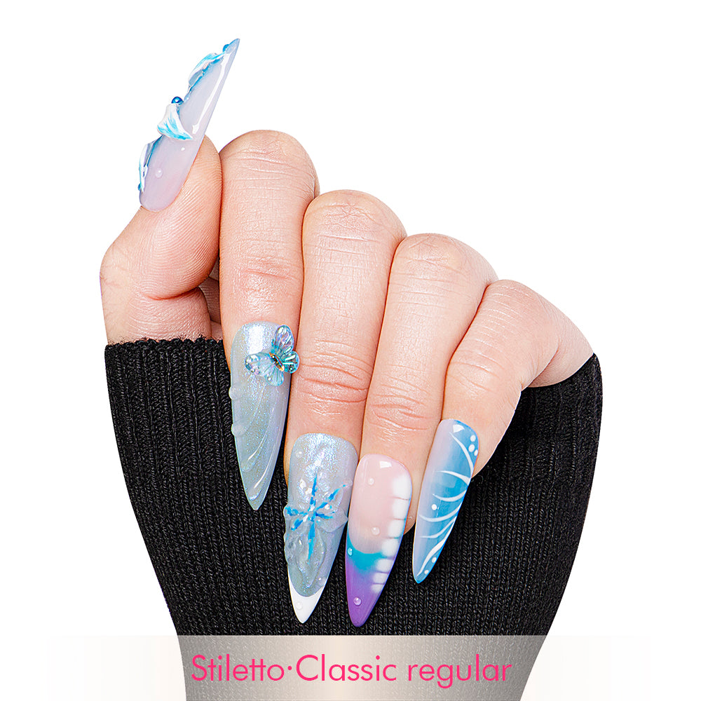 Blue Whisper Handmade Nails H328