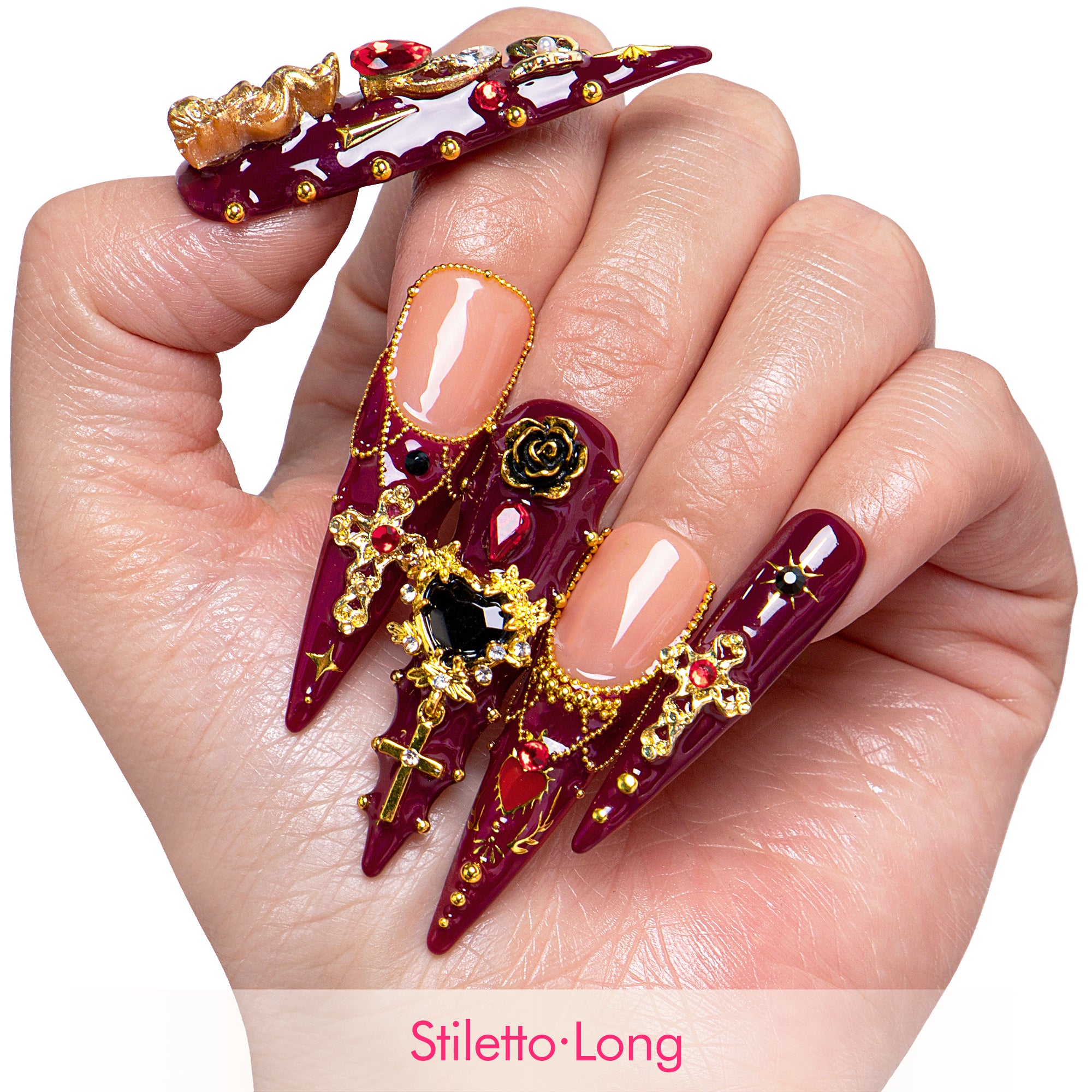 Gothic Romance Handmade Nails H333