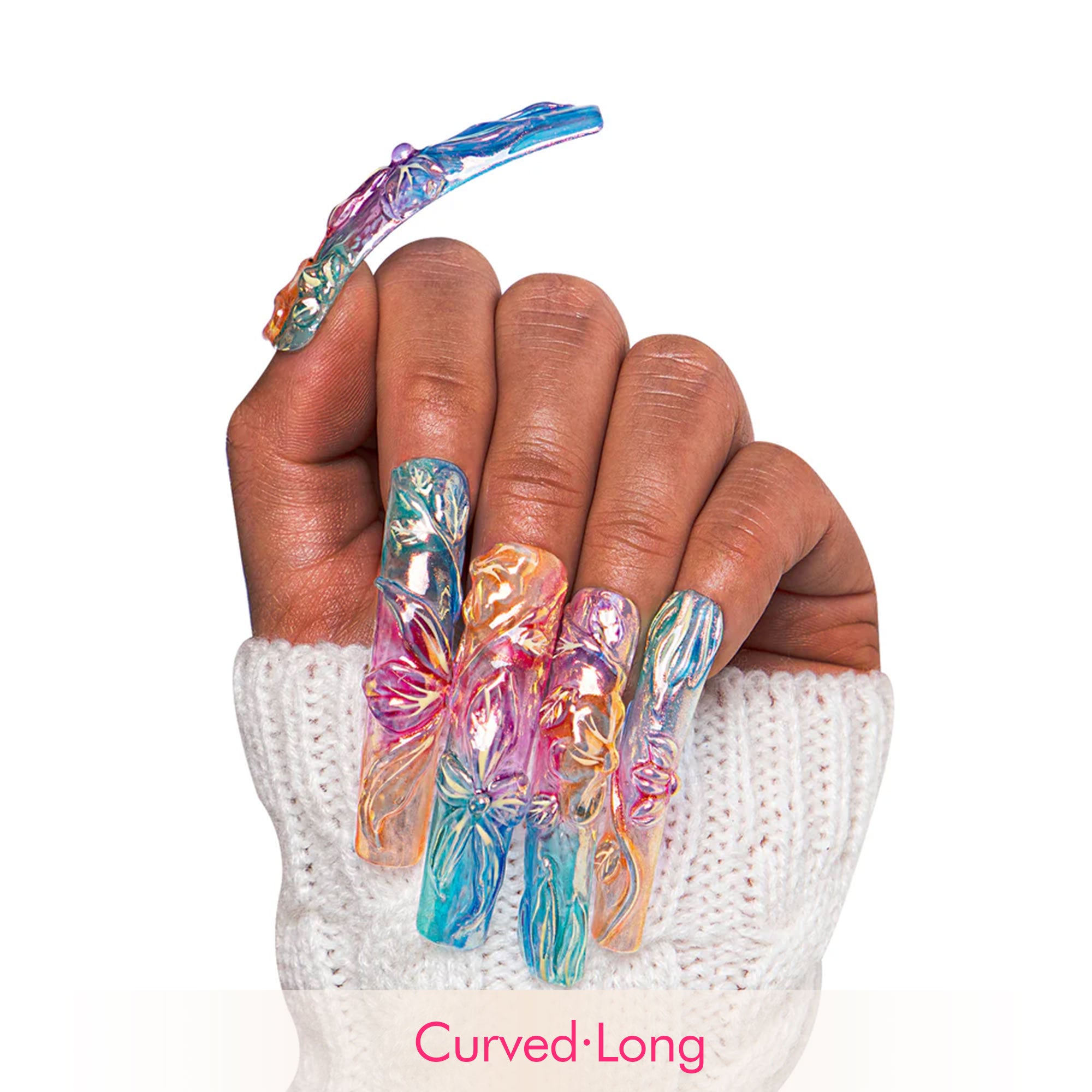Charming Rainbow Handmade Nails H341