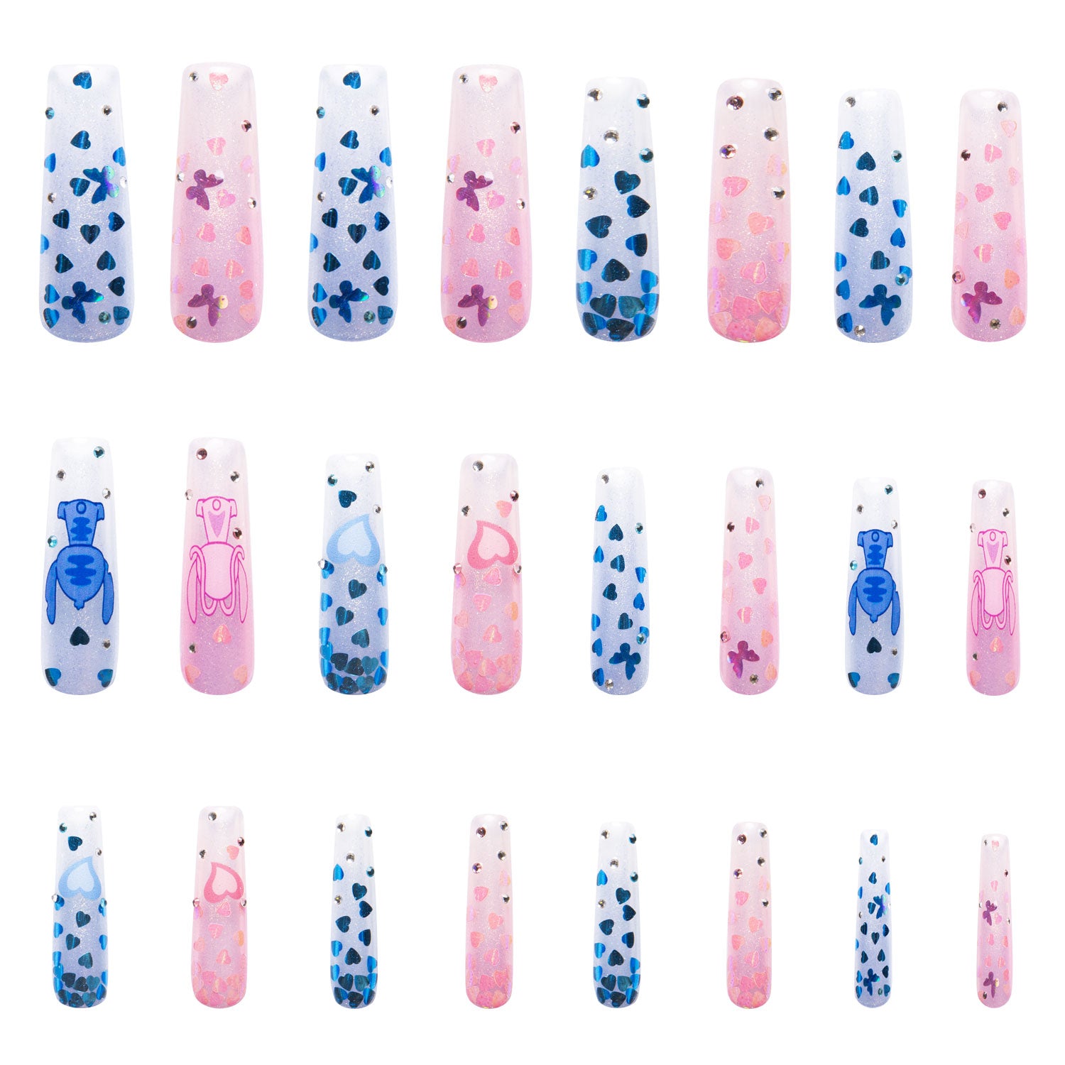Chic Glitters Handmade Nails 24pcs H346