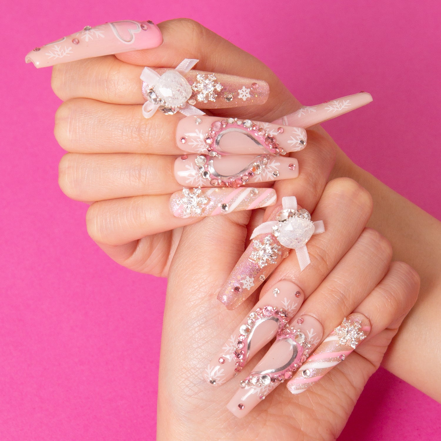 Winter Dreamscape Handmade Coffin Nails H352 RTS
