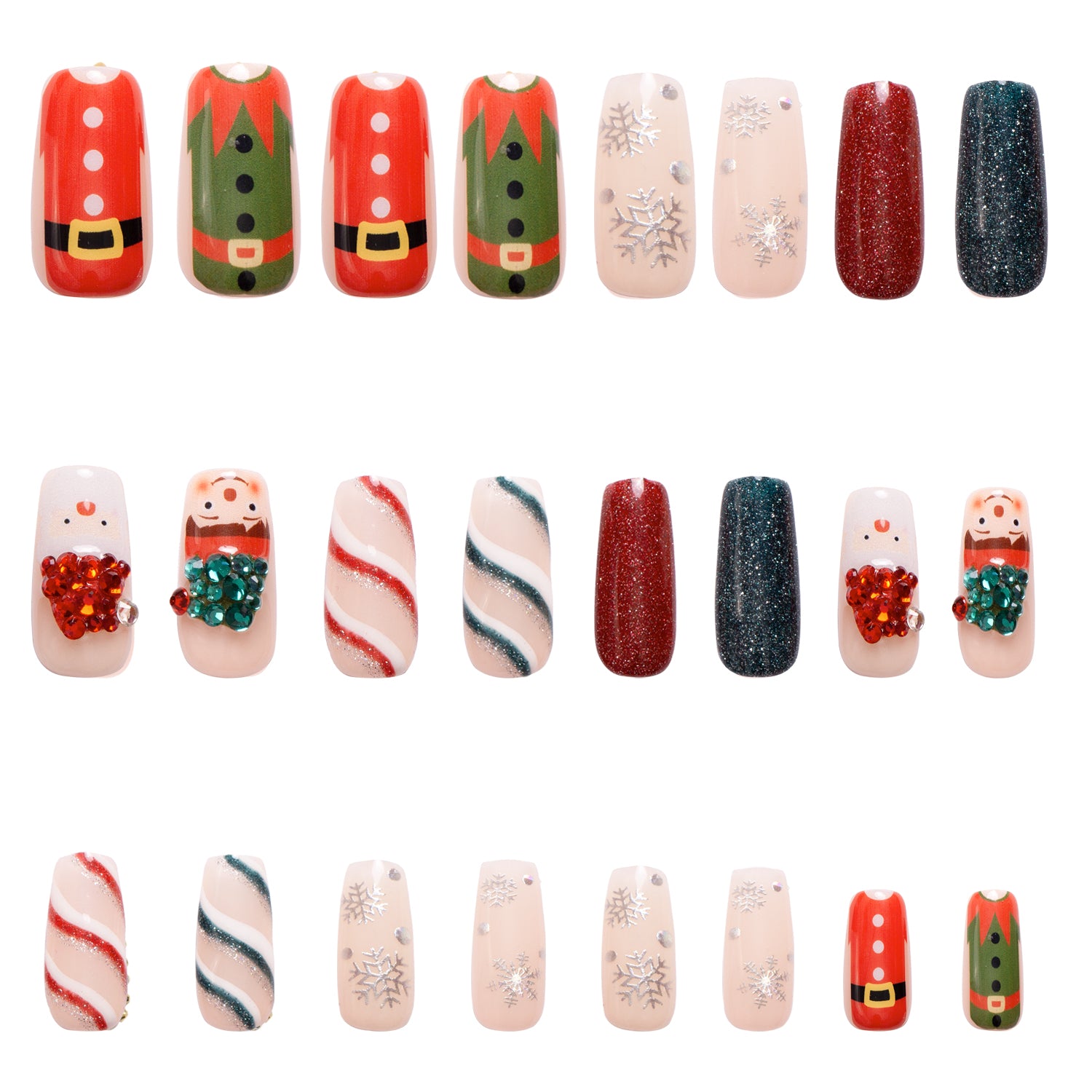 Little Prince & Santa Handmade Nails 24pcs H353