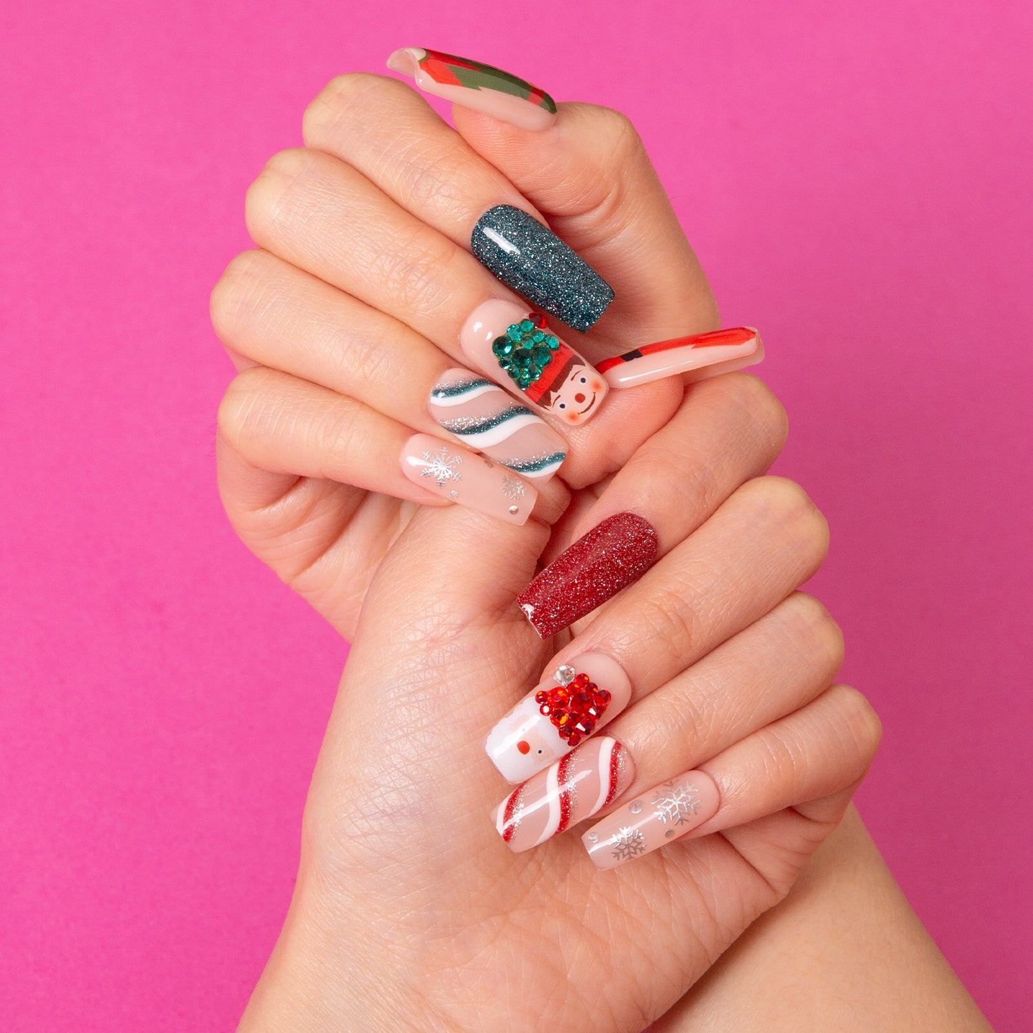 Little Prince & Santa Handmade Nails 24pcs H353