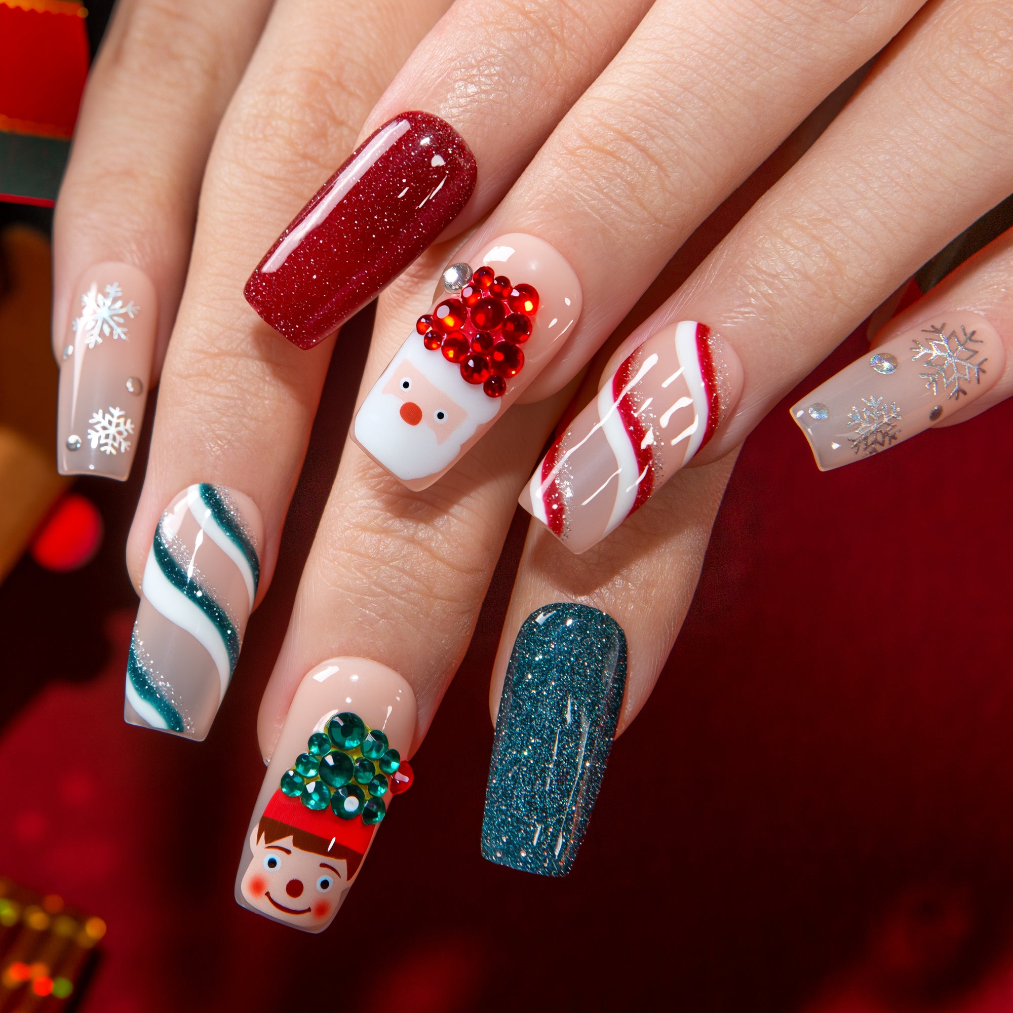 Little Prince & Santa Handmade Nails H353