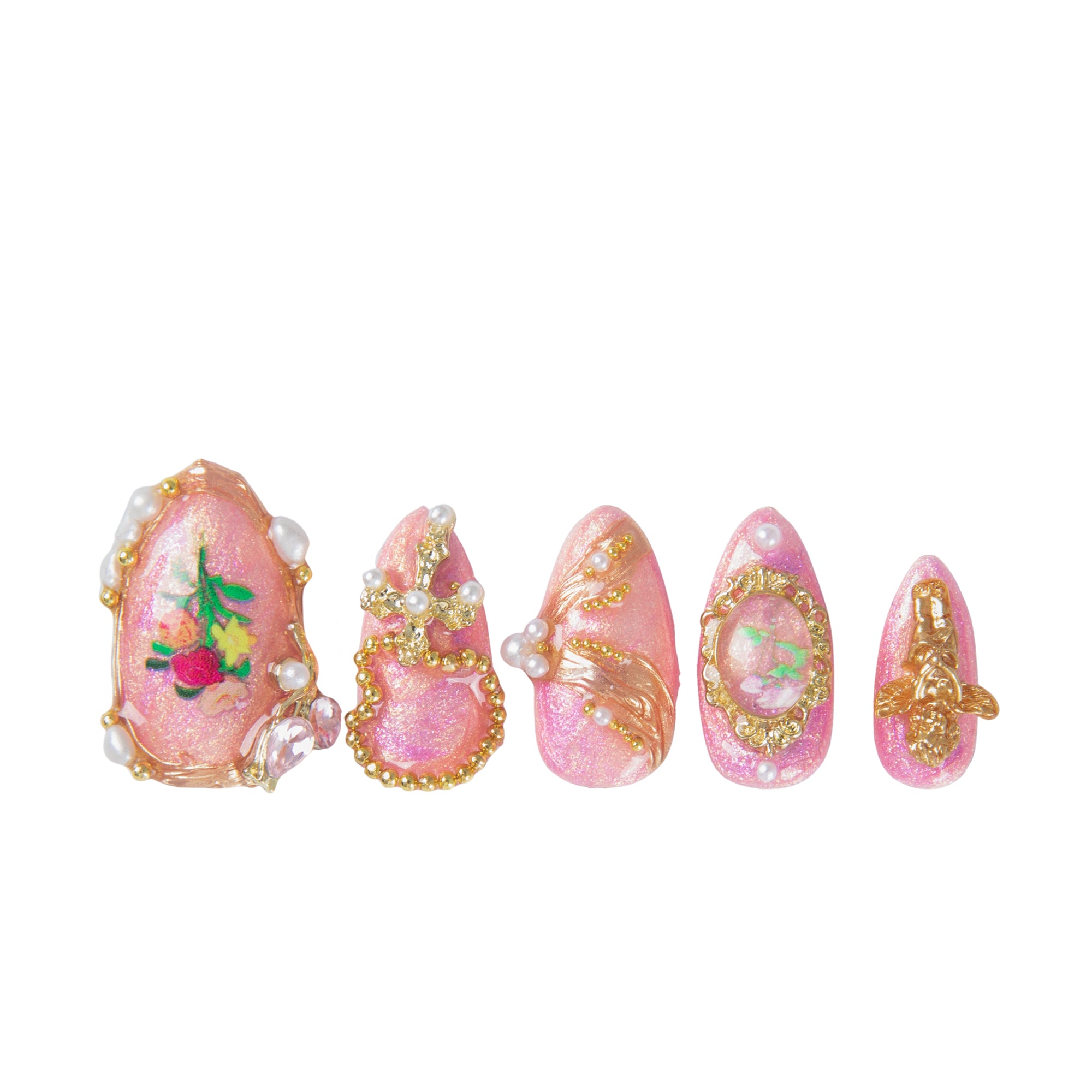 Vintage Rosé Handmade Nails H355