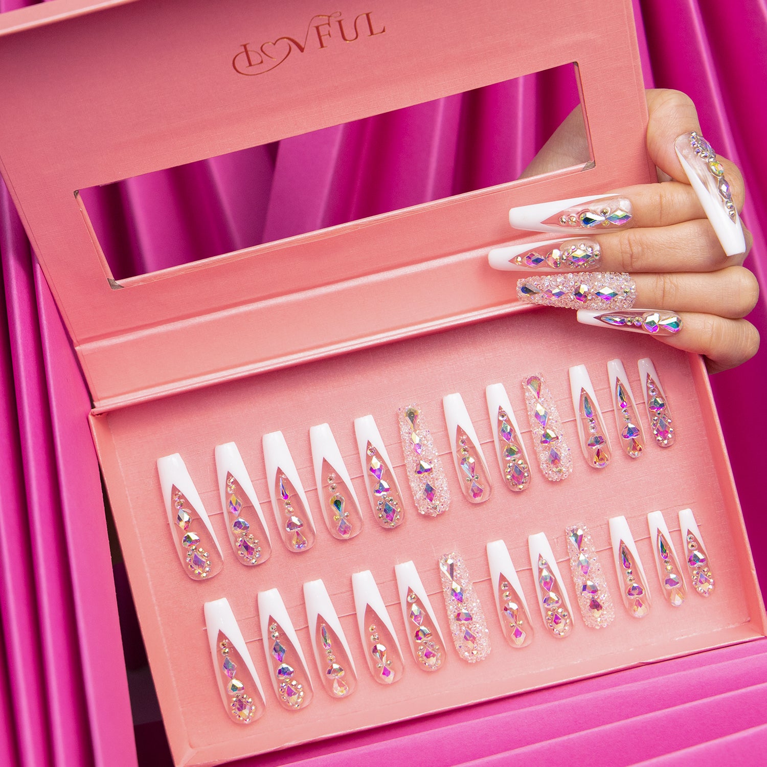 Aurora Light Press-on Nails - Iridescent Gemstones