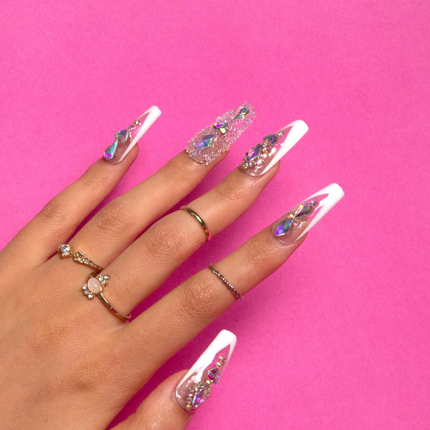 Aurora Light Handmade Coffin Nails H36 RTS