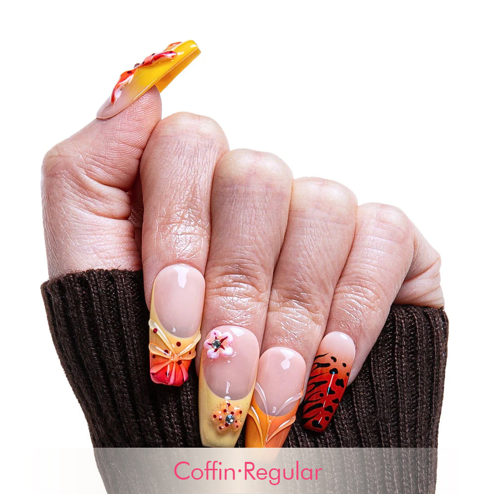 Savanna Flame Handmade Nails H362