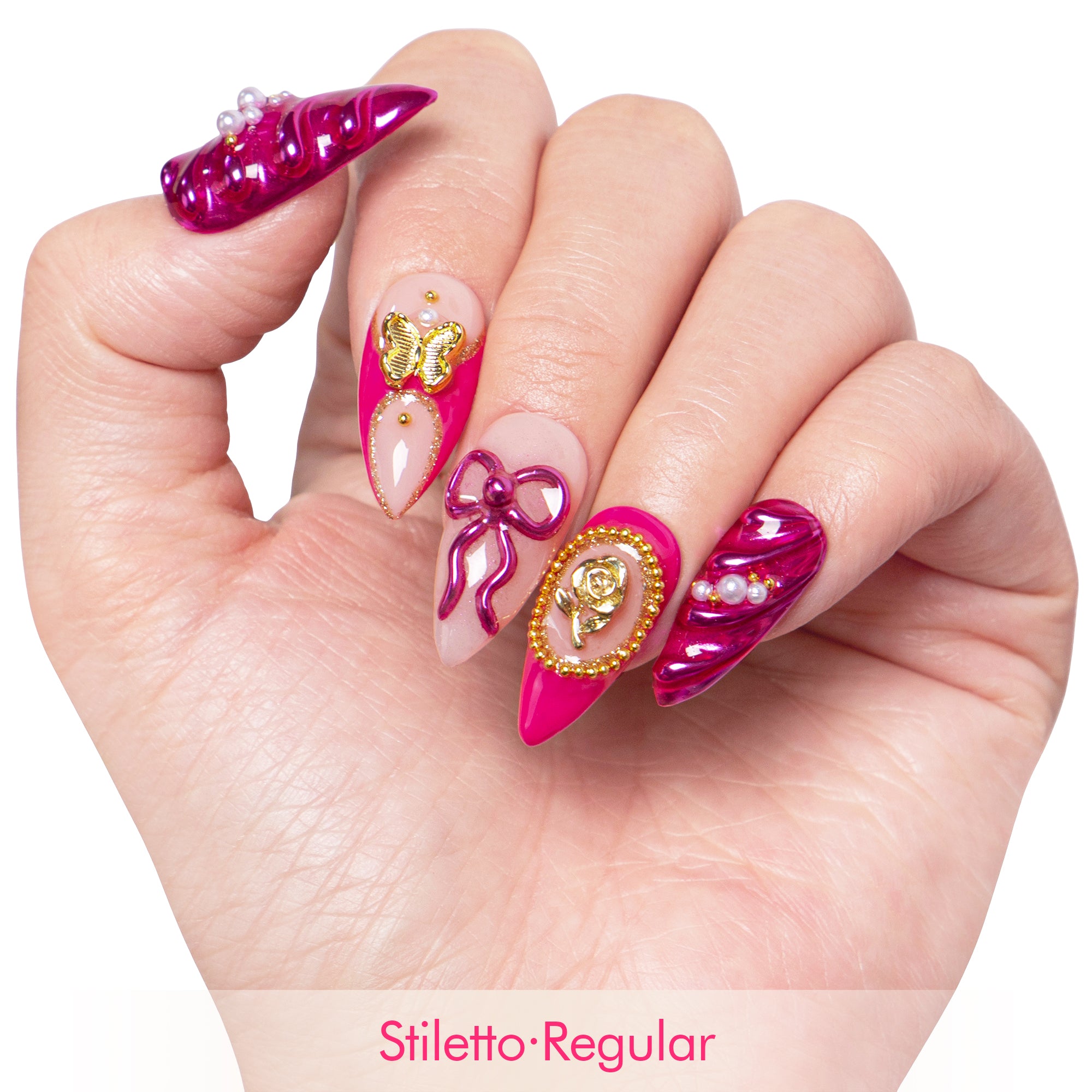 Fuchsia Wonderland Handmade Nails H373
