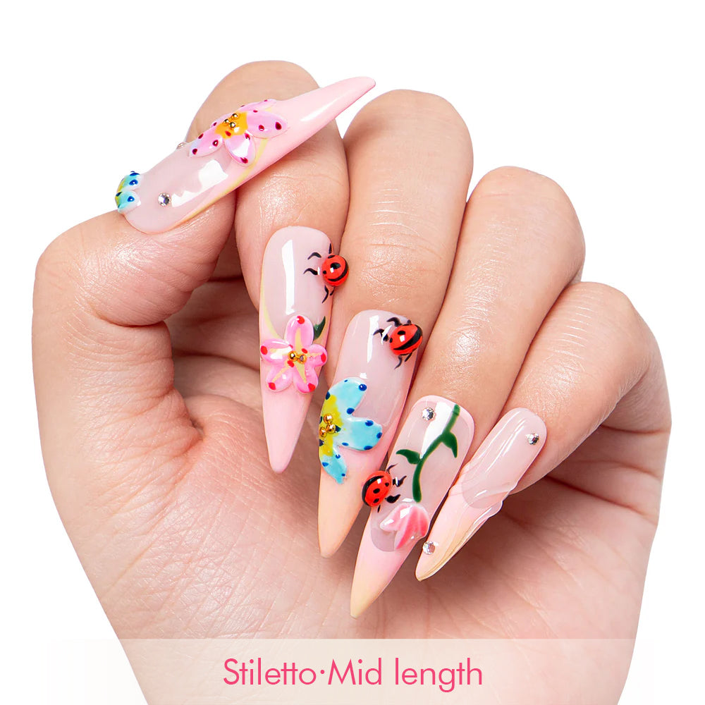 Lovebug Picnic Handmade Nails H393