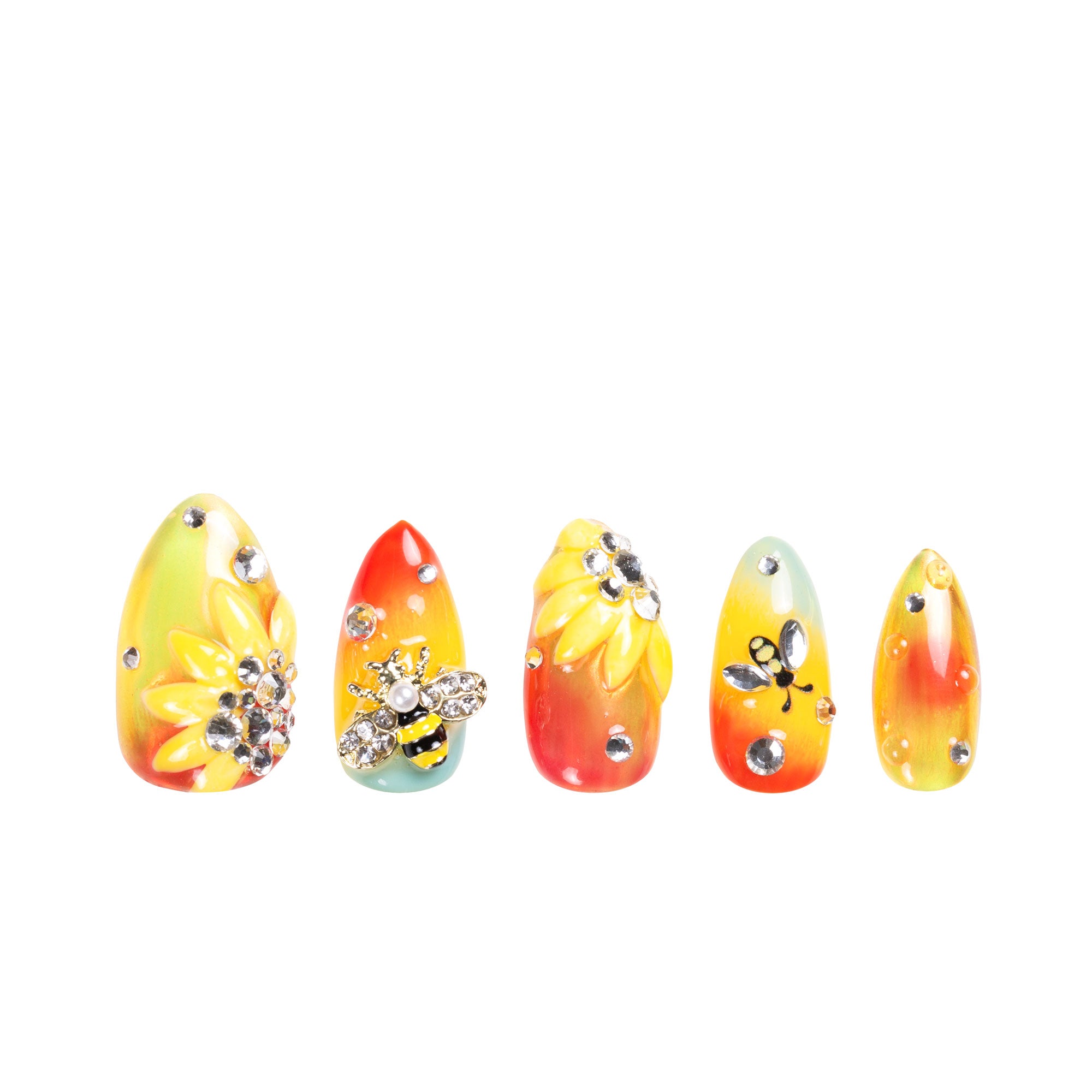 Bee's first love Handmade Almond Nails H395 RTS