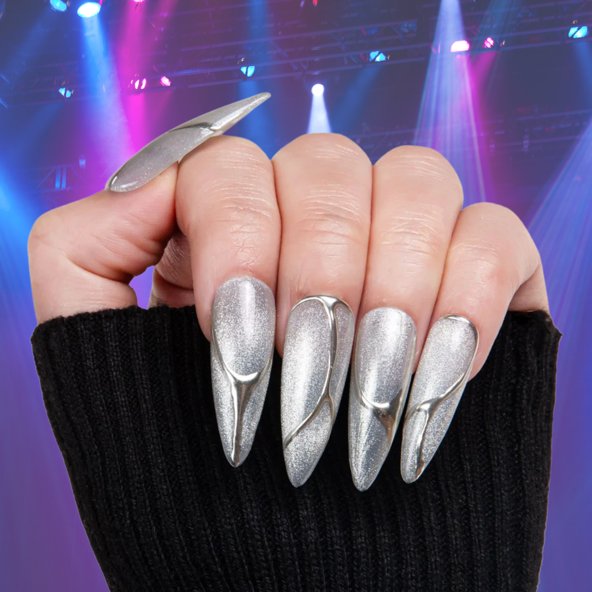 Lunar Storm Handmade Nails H410