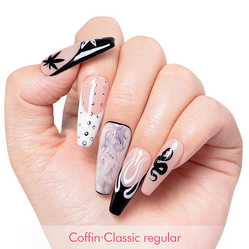Midnight strain Handmade Nails H428