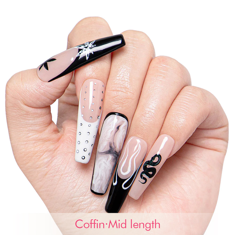 Midnight strain Handmade Nails H428