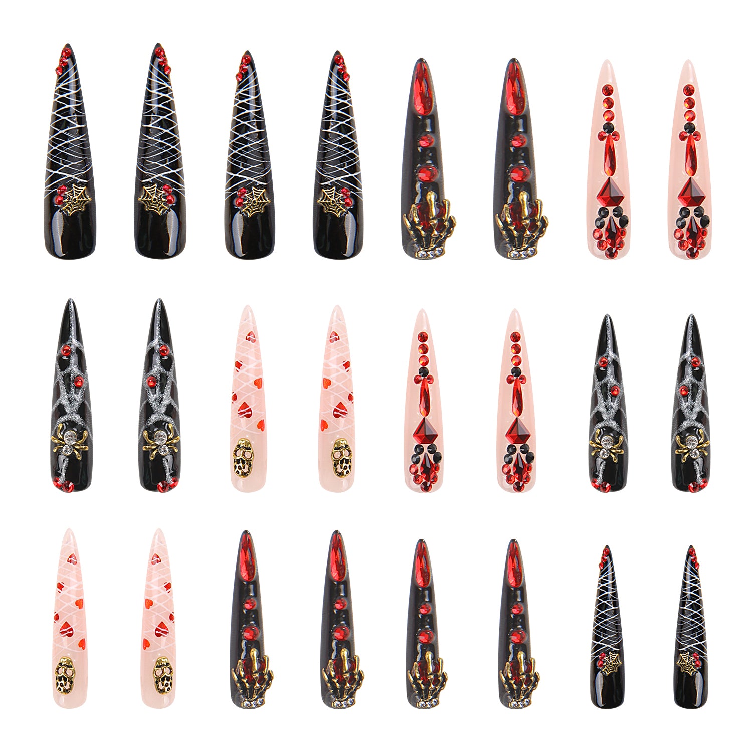 Bleeding Love press-on nails, Halloween nail art
