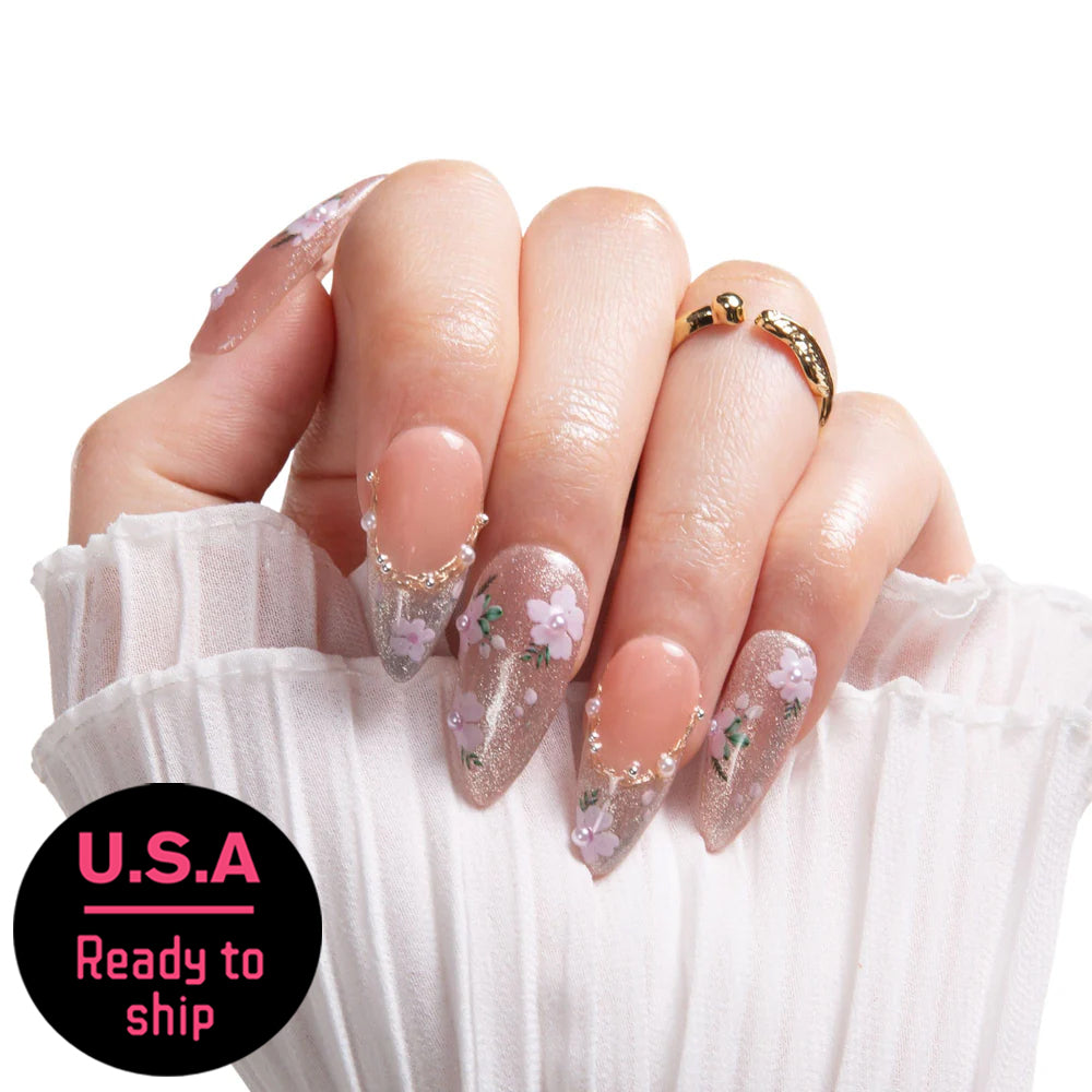 Petals Daydream Handmade Nails H437 RTS