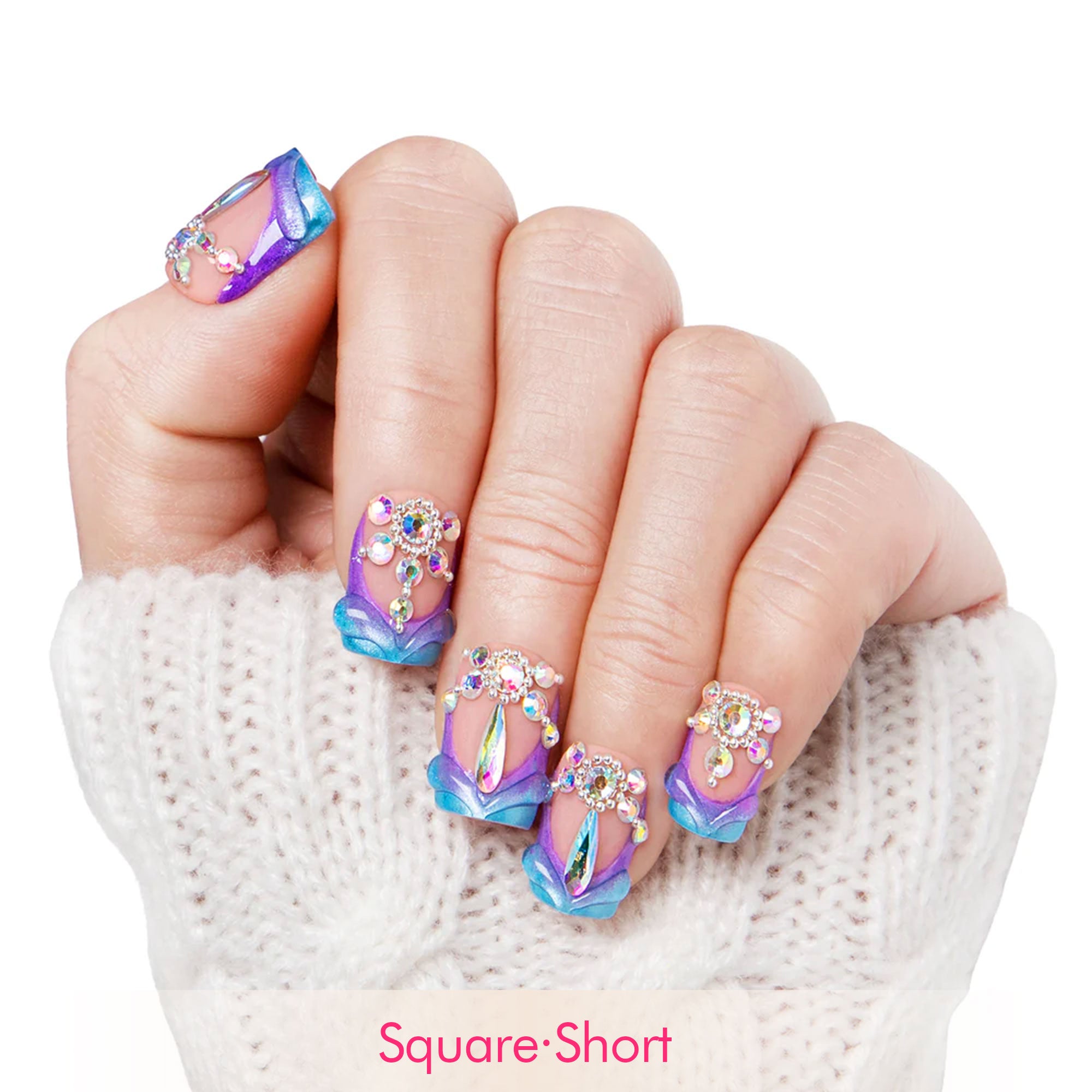 Mermaid Tail Handmade Nails H44