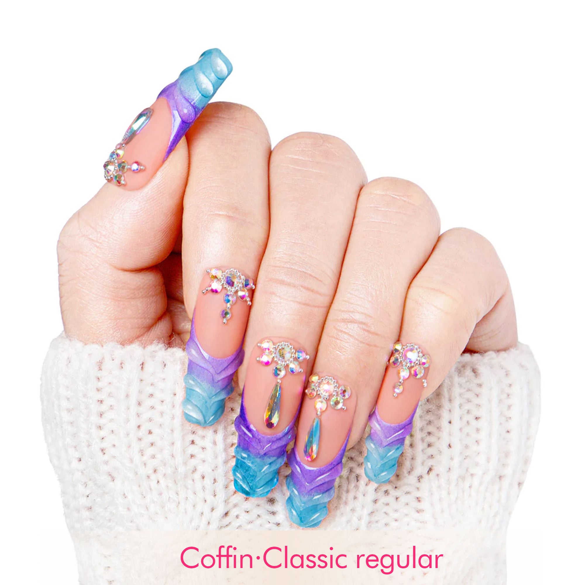 Mermaid Tail Handmade Nails H44