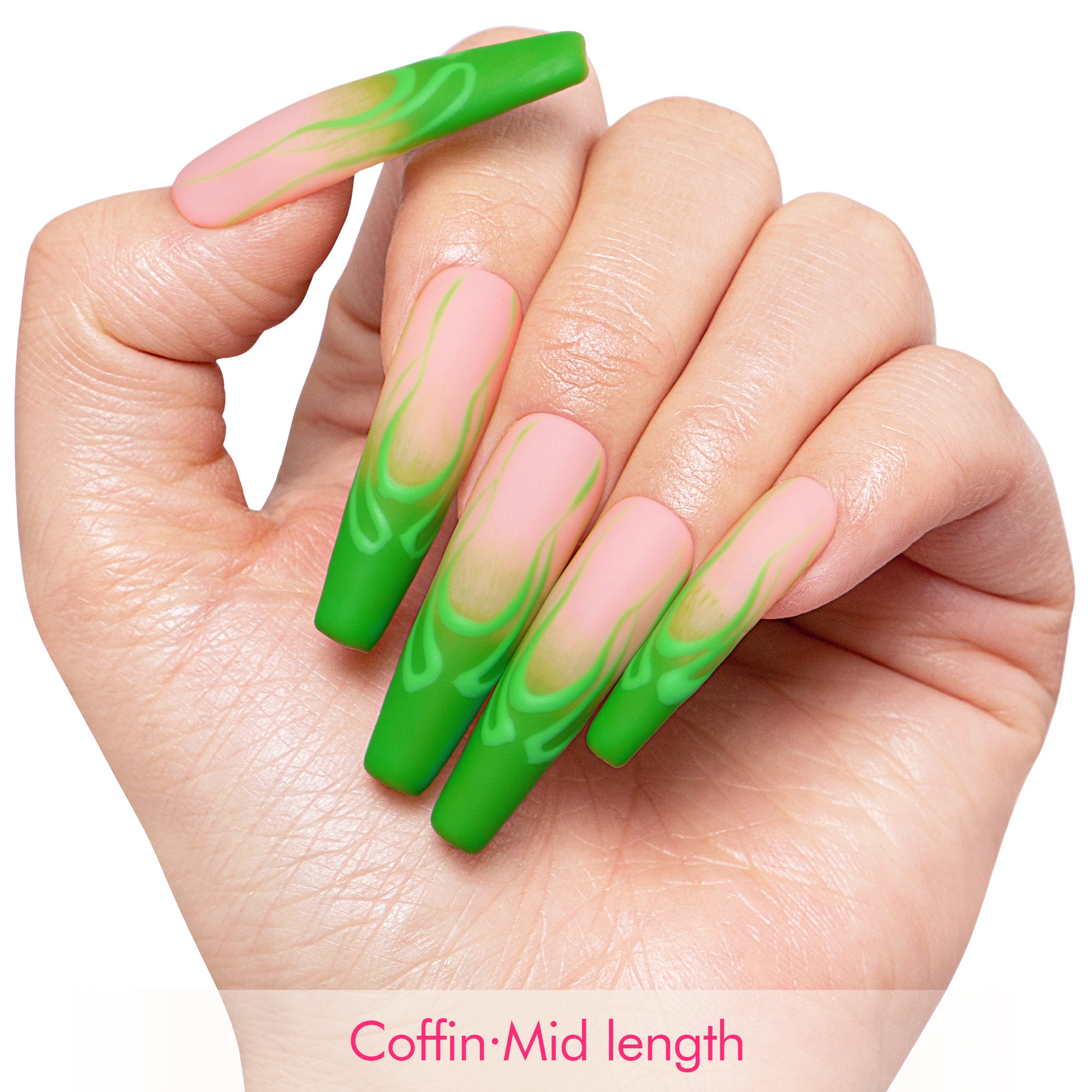Neon Inferno Handmade Nails H443