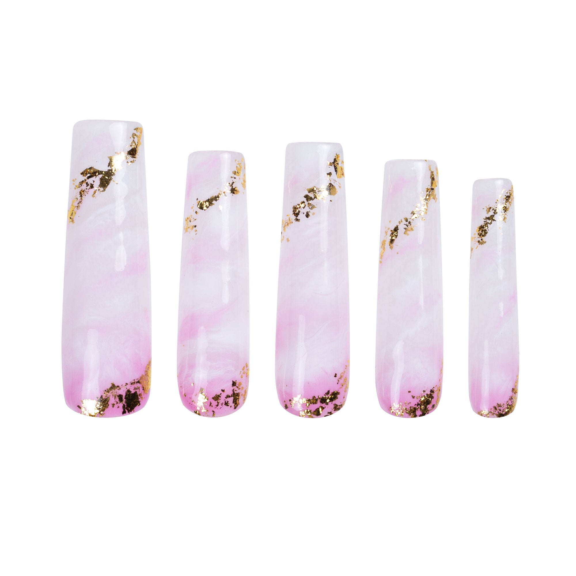 Rosé Swirls Handmade Nails H446
