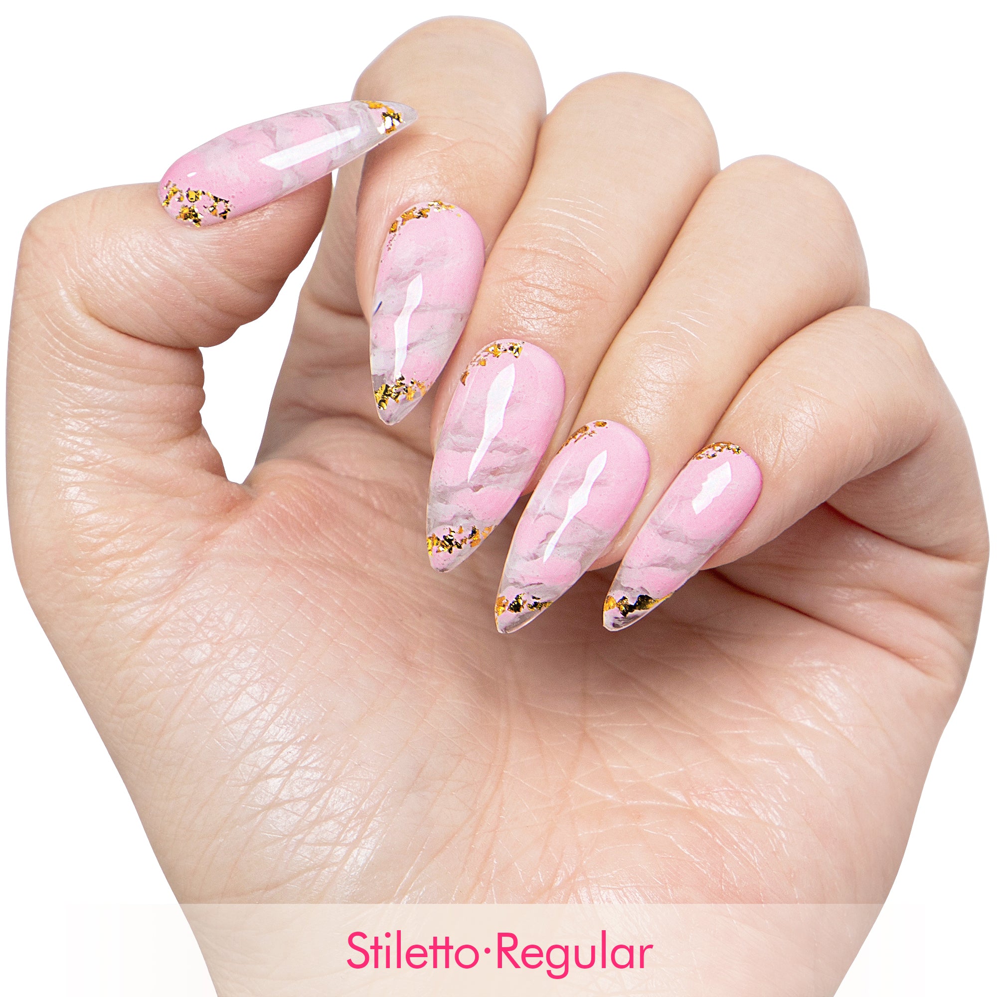 Rosé Swirls Handmade Nails H446
