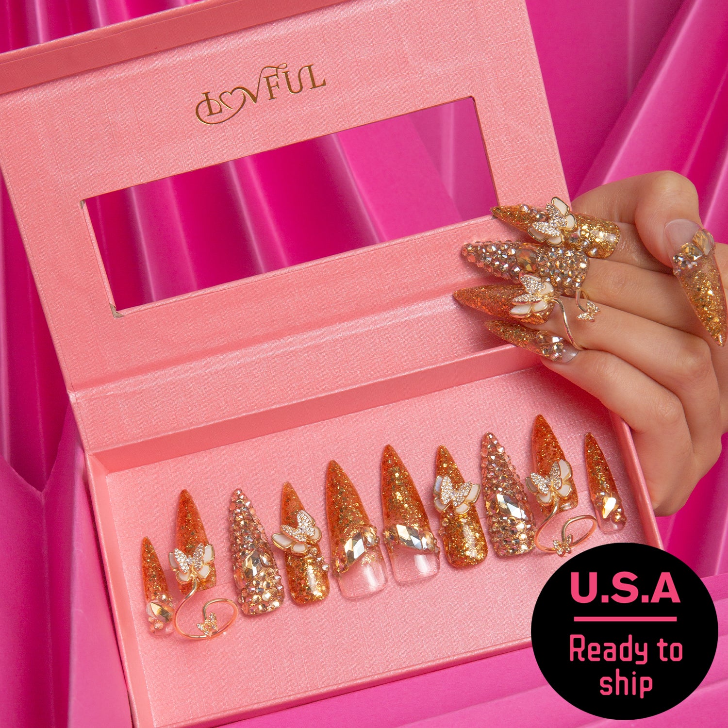 I Can Fly Stiletto Press-on Nails - Ready to Ship