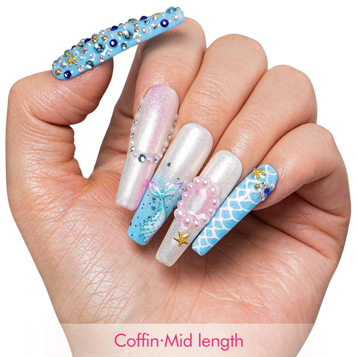 Kiss the Girl Handmade Nails H455
