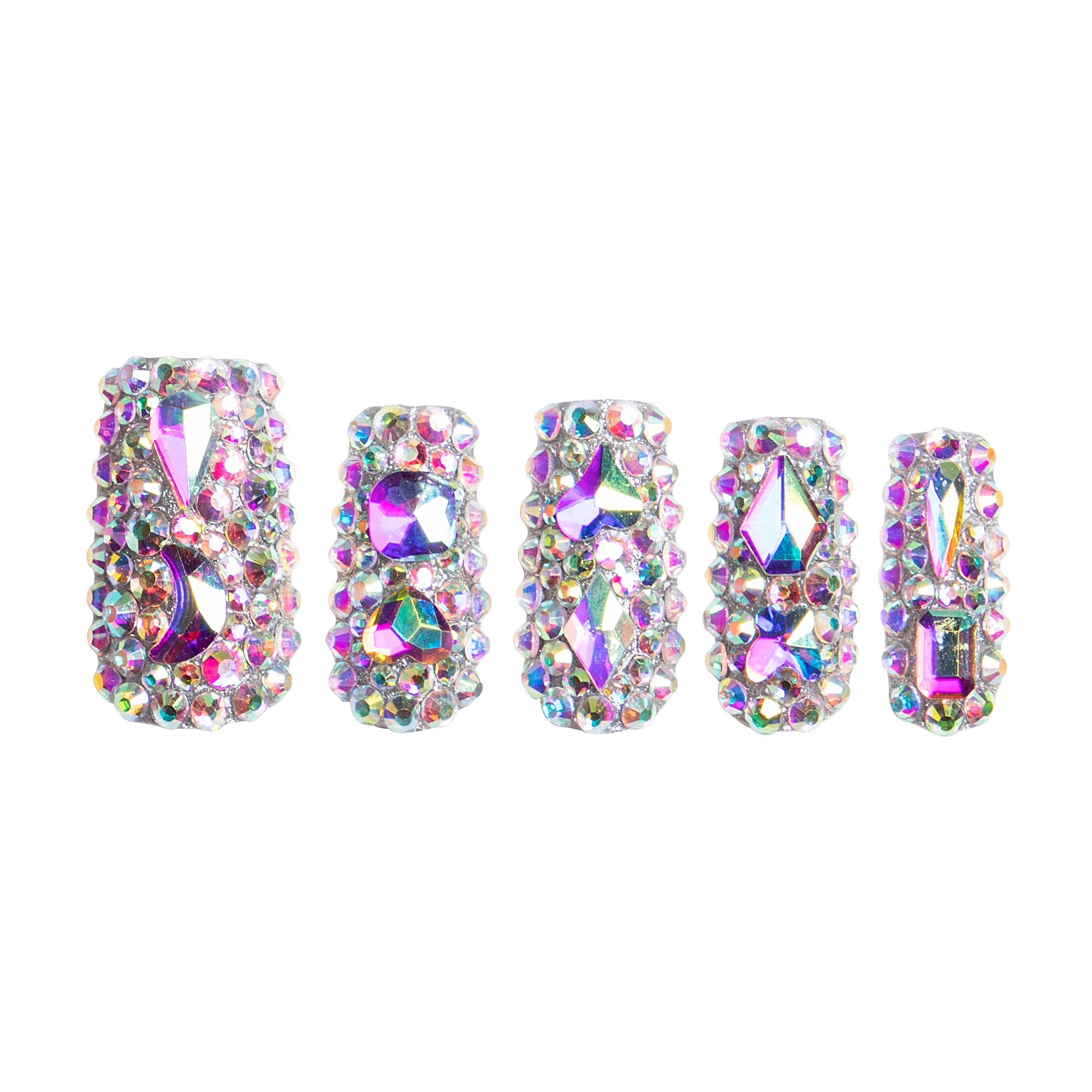 Eternal Stunning Rhinestone Handmade Nails H46