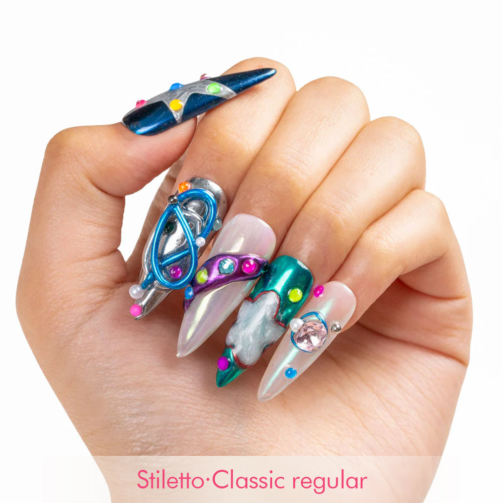 Nebula Noir Handmade Nails H465