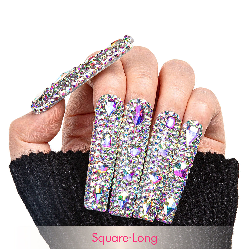 Eternal Stunning Rhinestone Handmade Nails H46
