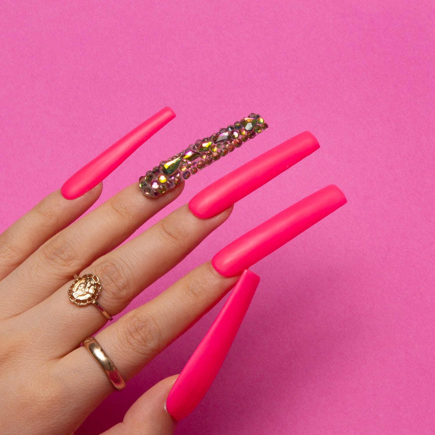Barbie Mariposa Handmade Square Nails H47 RTS