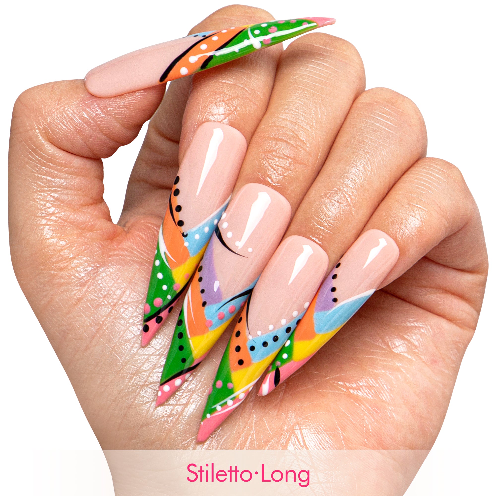 Rainbow Rhapsody Handmade Nails H472