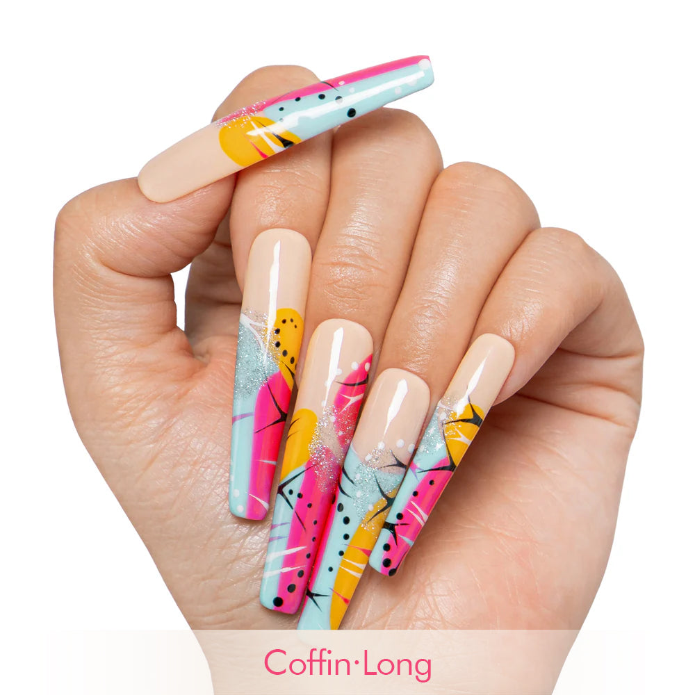 Tropical Paradise Handmade Nails H474