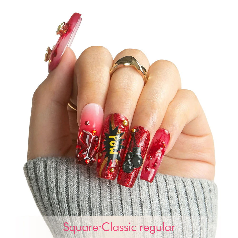 Fight Like a Girl Handmade Nails H490