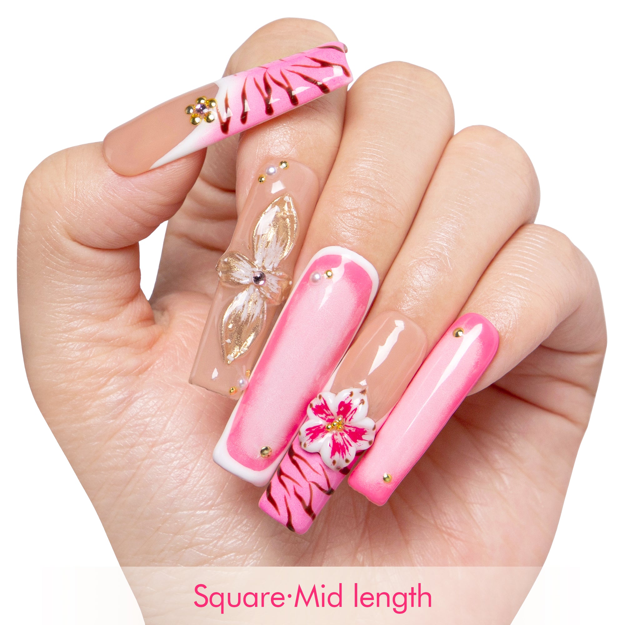 Rosewater Bloom Handmade Nails H499